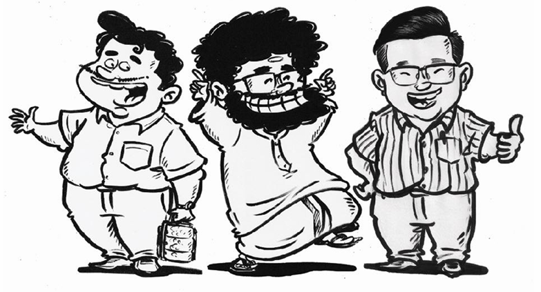 Pak Ramlee, Datuk Samy and Tauke Tan illustration